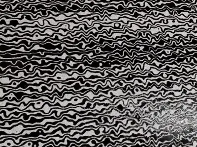 Black and Silver Damascus Patterned Metal PBR Seamless Texture