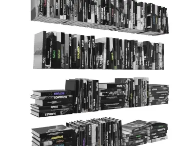 Books 150 pieces 3-1-3 Low-poly 3D model