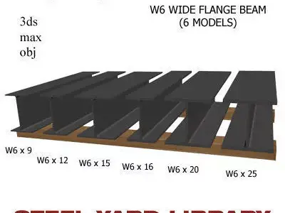 W6 Wide Flange Beam 3D model