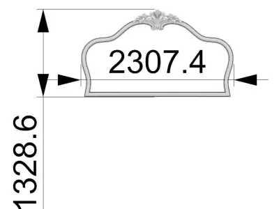 wooden mirror frame 3D print model