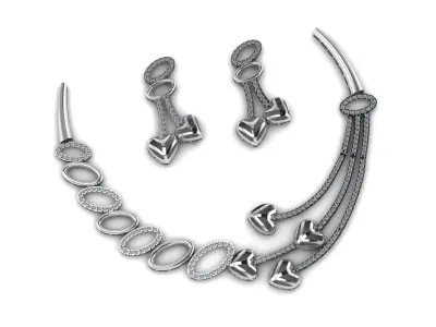 Luxury Fashion Diamond Necklace Sets 3d Printable Model 3D print model