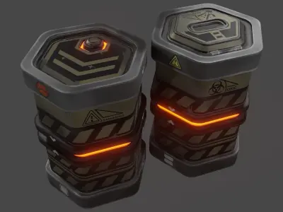 Sci-fi barrel Low-poly 3D model buy