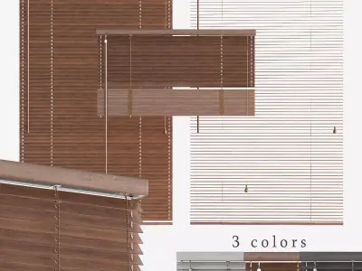 Wooden Blinds Set 01 3D model