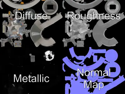 Electric Motor Component D Model Pack Low-poly 3D model