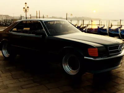 Mercedes 560 Sec  Low-poly 3D model