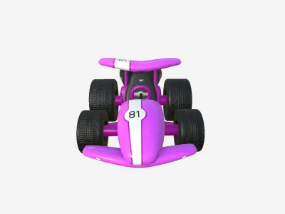 Cartoon Kart A05 Pink - Vehicle Racing Design Low-poly 3D model