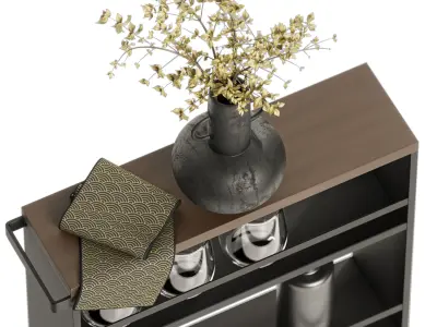 Crate and barrel Yamazaki Black Rolling Cart 3D model