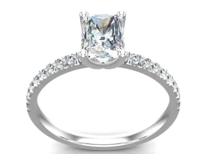 Radiant Cut Diamond Ring 3D print model