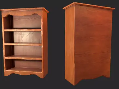 Book Shelf Low-poly 3D model