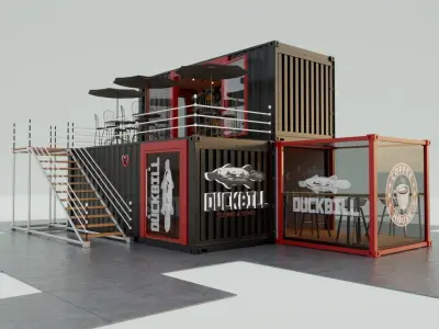 Duckbill cookies  coffee Low-poly 3D model