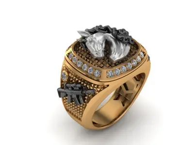 ANILLO CABALLO-HORSE RING 3D print model