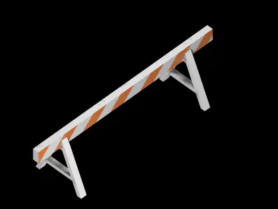 Roadblock bench Low-poly 3D model