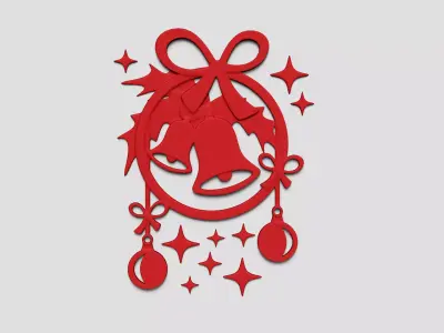 Christmas Garland Panel A05 - Door Wall Decoration 3D print model