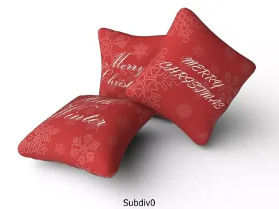 Christmas Pillows 01 Low-poly 3D model
