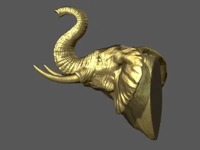 Elephant raised its head 3D print model
