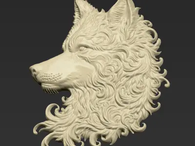 Wolf Head A80 3D print model