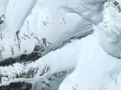 Snow Covered Mountain Range in Northern Montana Free 3D model