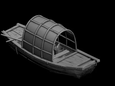 Game Traffic - small fishing boat 3D model