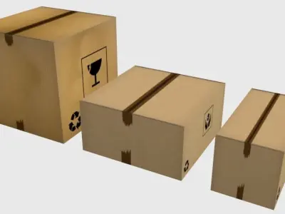 Carboard Box pack Free low-poly 3D model