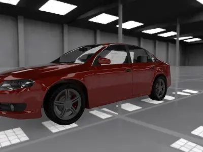 Audi A4 2008 Low-poly 3D model