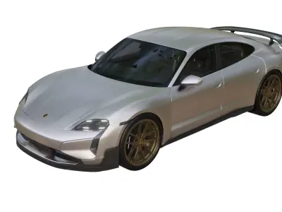 Porsche Taycan Turbo GT 2025 Low-poly 3D model
