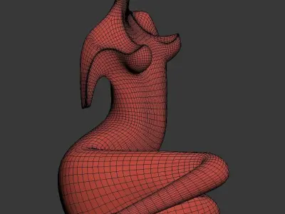 Sculpture Lady in hat 3D model