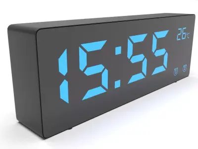 CLOCK BLACK BLUE Low-poly 3D model