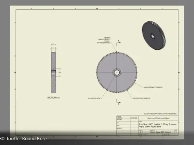 80-Tooth Spur Gear 03 3D print model