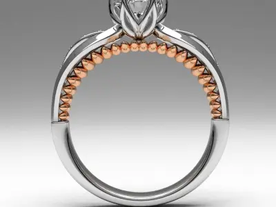 luxury unique design diamond engagement ring 3d printable 3D print model