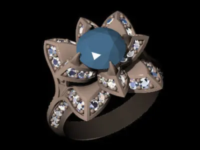 Flower Ring 3D print model