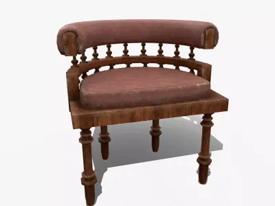 Old Chair  Low-poly 3D model