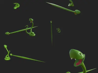 Snake cartoon 02 3D model