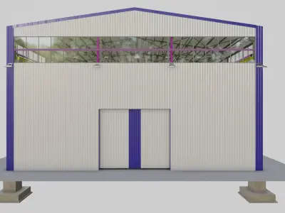 Steel Structure - Warehouse - Type-3 3D model