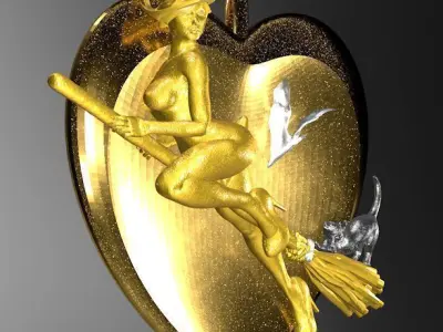 Pendant Witch 3D print model
