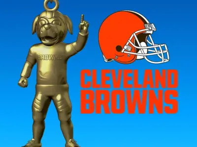 NFL - Necklaces CLEVELAND BROWNS- Hanging Figurine - 3D print 3D print model