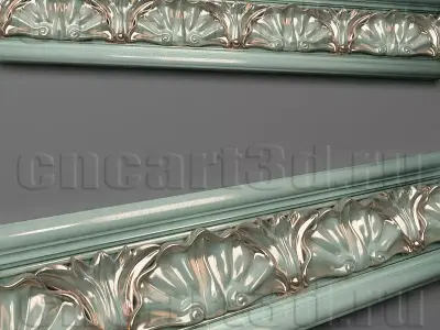 Baguete-04 two decorative moldings silver 3D print model