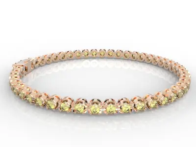 3-10pt Gem Or Diamond Tennis Bracelet Model 3D Model Pack