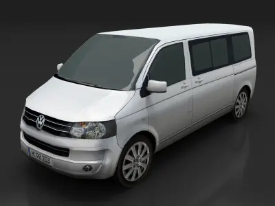 Volkswagen Transporter T5 Multivan Facelift Low-poly 3D model