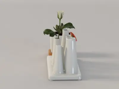 Trendy Ceramic Flower Vase for Table Top Centerpiece Decoration 3D model