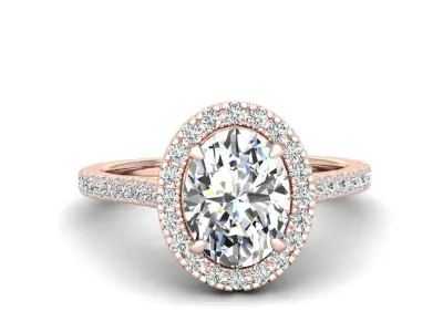 Engagement ring Mia oval 3D print model