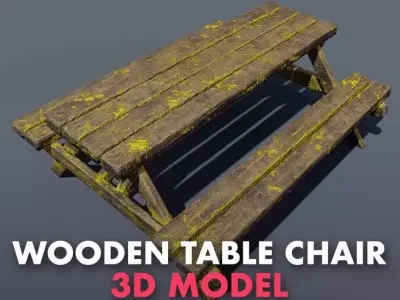 old table chair  3D model