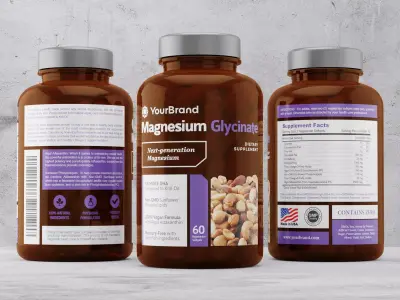 Supplement Bottle Packaging with Tablet Inside 3D model