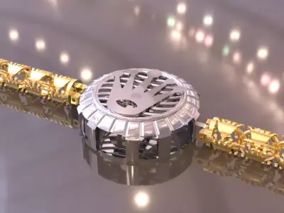 3d Rolex ring and bracelet 3D print model
