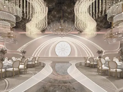 banquet hall 3D model