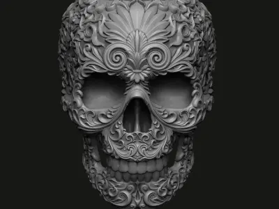 Skull ornamental  3D print model