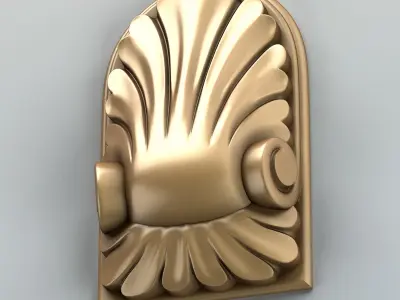 Carved decor vertical 001 3D model