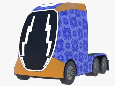 Future semitruck VIII PBR 3D model