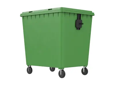 Wheeled Trash Bin Low-poly 3D model