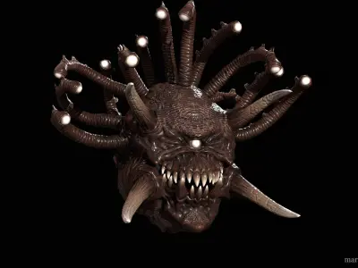 EvilEye demon head Low-poly 3D model