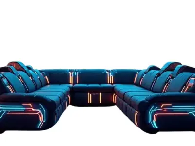 neon 3D couch 3D model